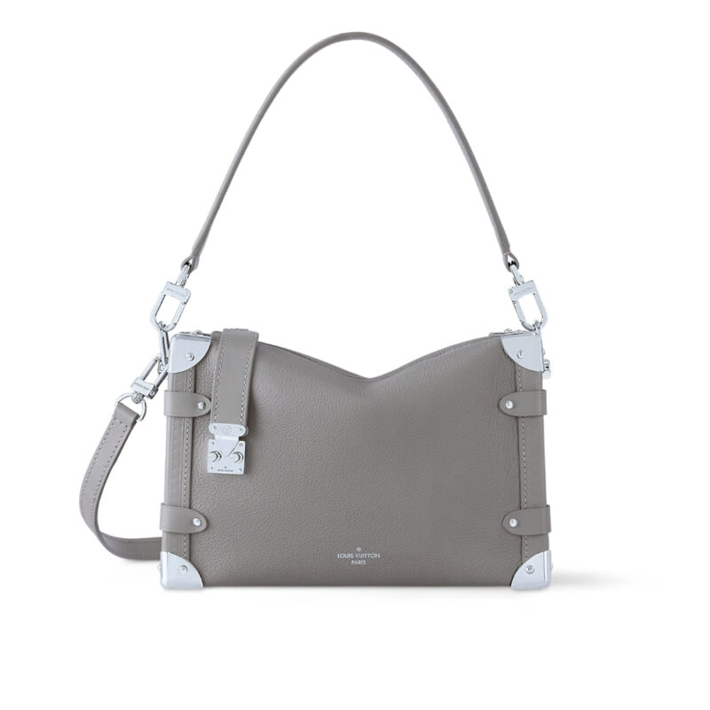 LOUIS VUITTON SIDE TRUNK MM GRAINED TAUPE GREY 23CM M25072