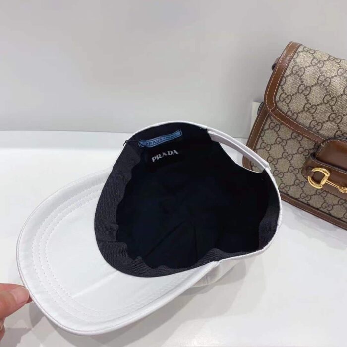 Alternative view of PRADA YELLOW LOGO BASEBALL CAP WHITE