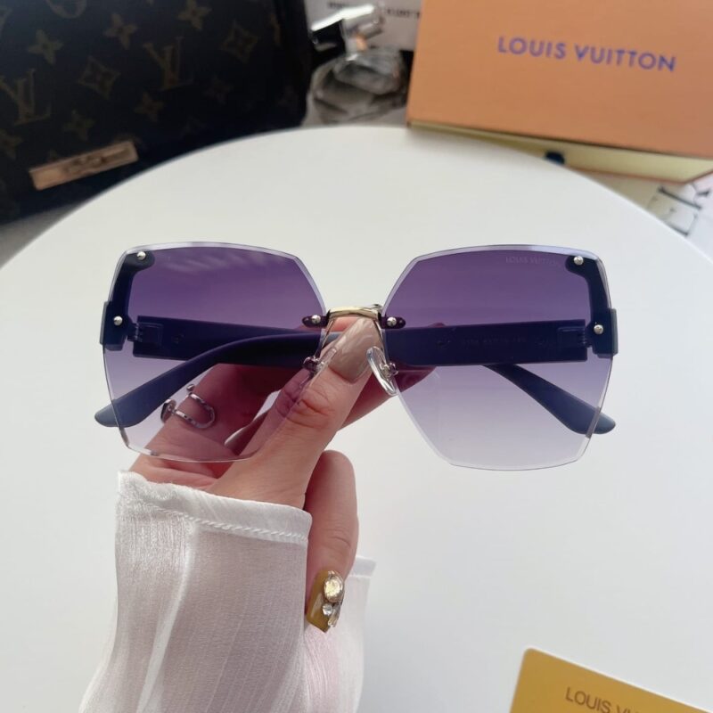 Alternative view of Louis Vuitton Rimless Gradient Purple Black Sunglasses