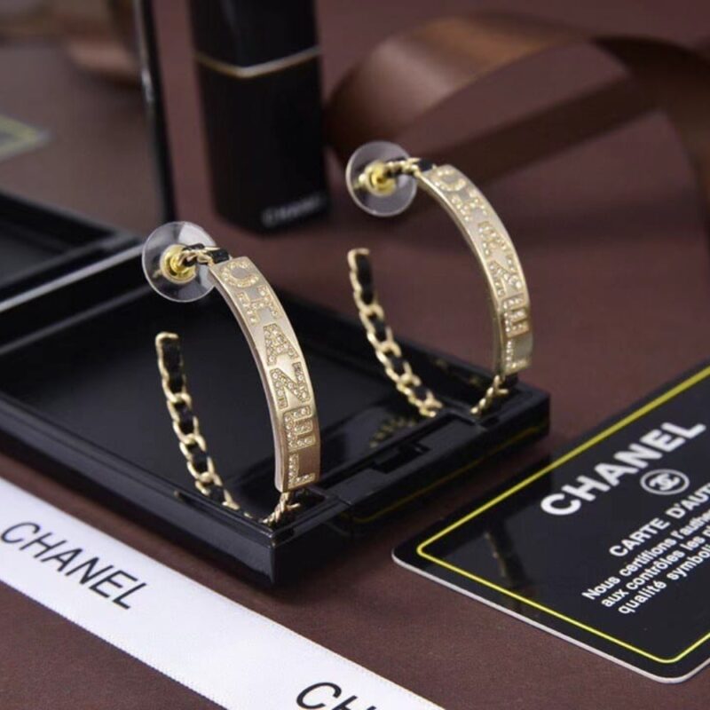 Alternative view of CHANEL EARRINGS BLACK GOLD