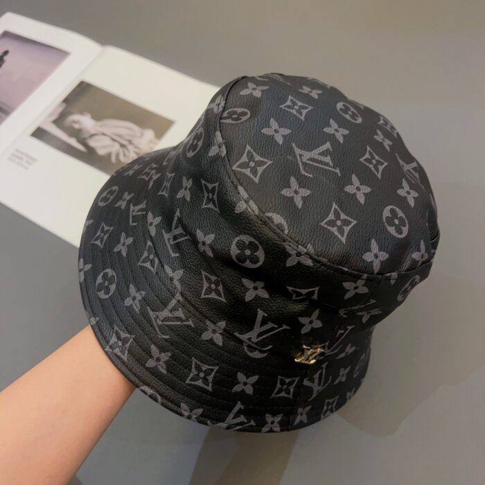 Alternative view of LOUIS VUITTON MONOGRAM LEATHER BUCKER HAT BLACK