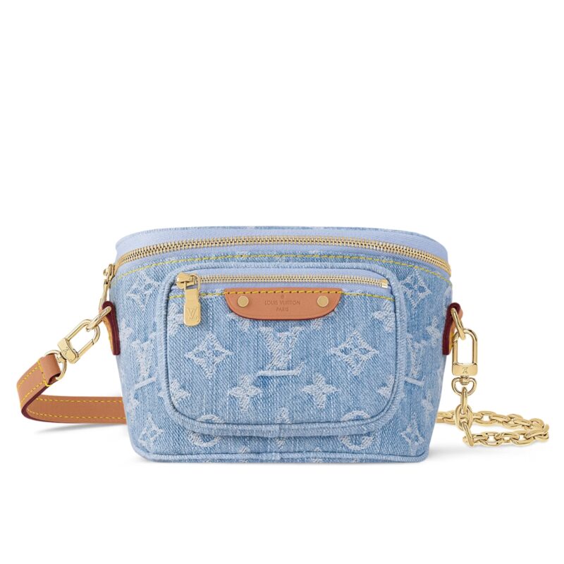 LOUIS VUITTON MINI BUMBAG MONOGRAM CANVAS SKY BLUE 17CM M83353