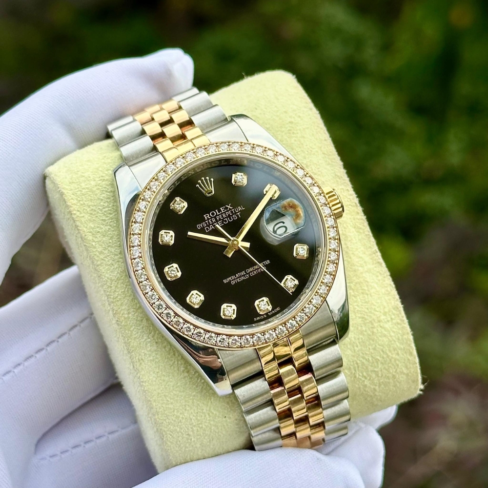 Rolex Oyster Perpetual Datejust Silver Diamond 36mm 116243 - Image 3