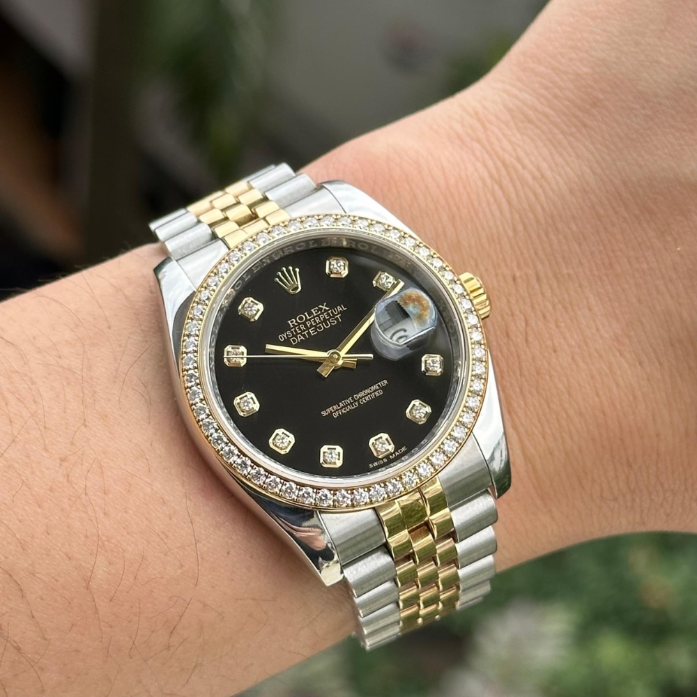 Rolex Oyster Perpetual Datejust Silver Diamond 36mm 116243 - Image 4