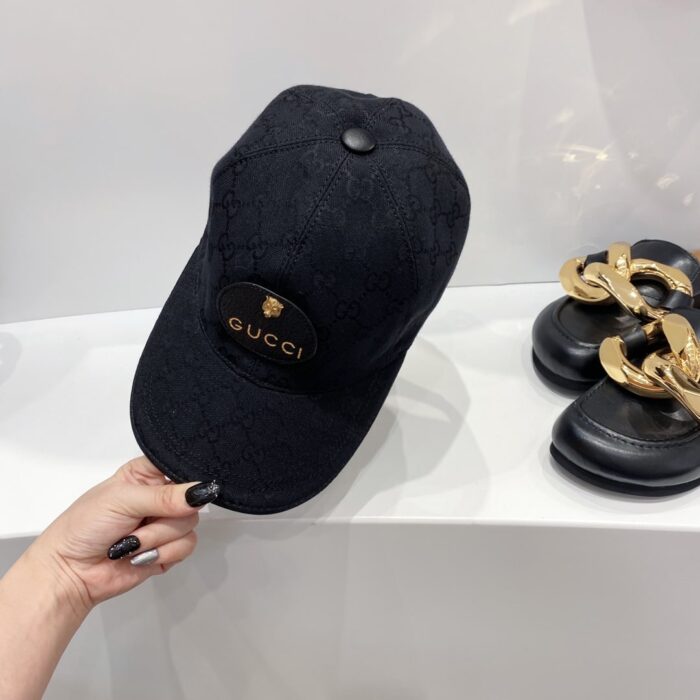 Alternative view of GUCCI GG CANVAS BASEBALL HAT BLACK