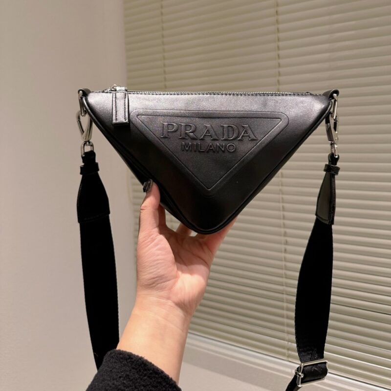Alternative view of PRADA TRIANGLE LEATHER MINI BAG BLACK 27CM 1BH190 2BYA F0002 V BRO