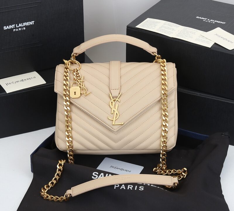 Alternative view of SAINT LAURENT COLLEGE MEDIUM IN QUILTED LEATHER BEIGE 24CM 600279BRM072721