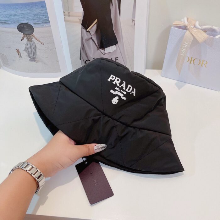 Alternative view of PRADA PADDED RE NYLON BUCKET HAT BLACK 2HC252 IYK F0002