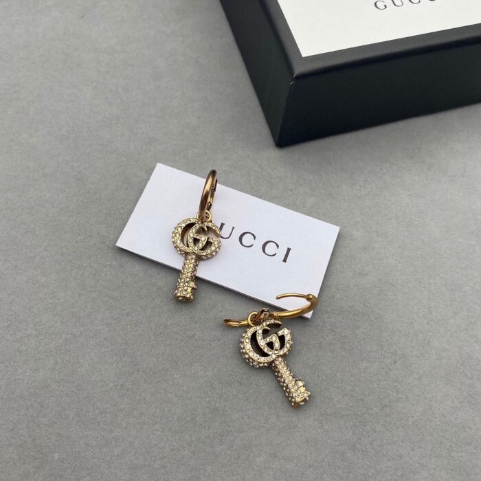 Alternative view of GUCCI GG KEY EARRINGS WITH CRYSTALS 645624 J1D50 8062