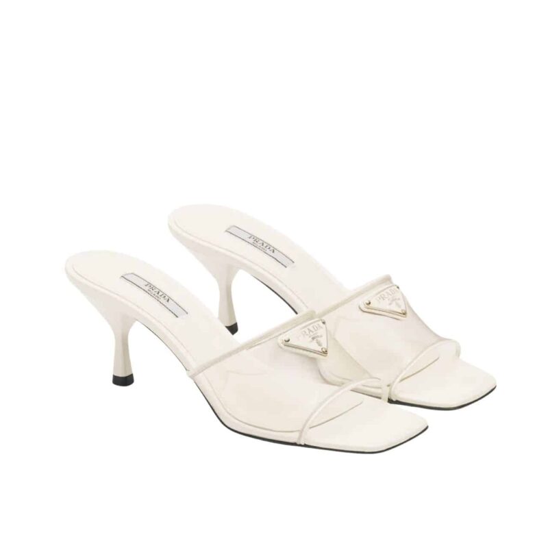 PRADA PLEXIGLAS AND PATENT LEATHER SANDALS CREAM 1XX644 3N09 F0009 F 065