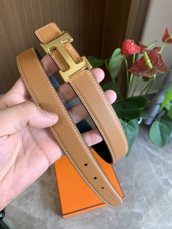 Alternative view of HERMES MINI H BELT BUCKET AND REVERSIBLE LEATHER STRAP BLACK BROWN 24MM H079645CC06