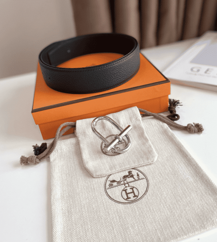 Alternative view of HERMES REVERSIBLE LEATHER BELT BLACK 38MM