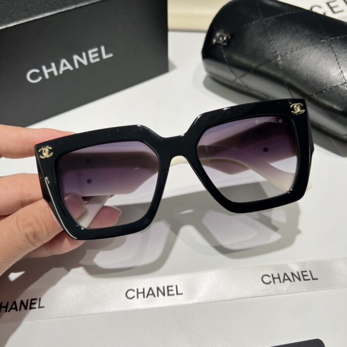Alternative view of CHANEL VINTAGE BLACK WHITE SUNGLASSES