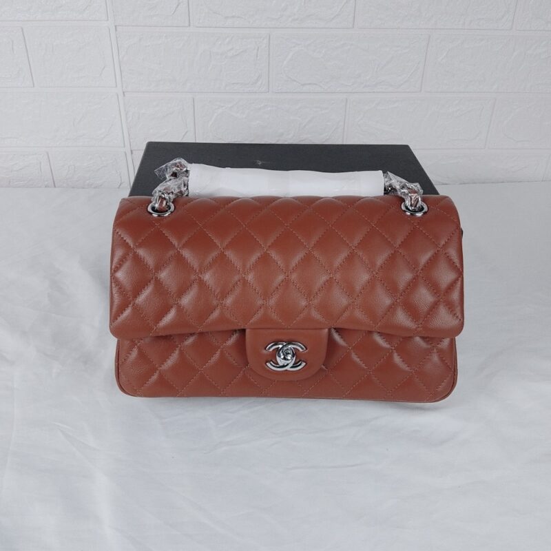 Alternative view of Chanel Classic Medium Flap Light Brown And Silver 25Cm