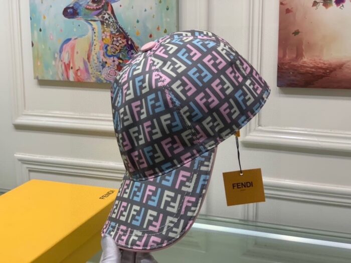 Alternative view of FENDI FF MOTIF MULTICOLOR CAP GREY