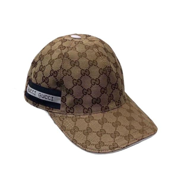 GUCCI GG LOGO WITH BAND BASEBALL CAP BROWN