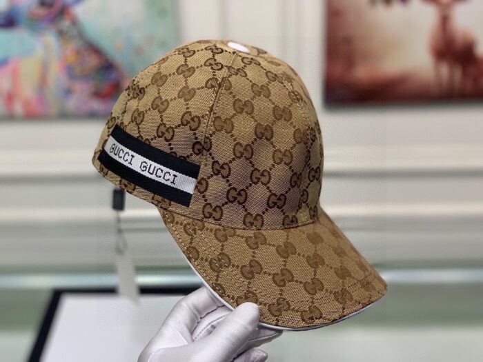 Alternative view of GUCCI GG LOGO WITH BAND BASEBALL CAP BROWN