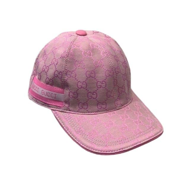 GUCCI GG LOGO WITH BAND BASEBALL CAP PINK