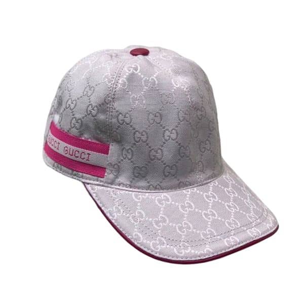 GUCCI GG LOGO WITH BAND BASEBALL CAP WHITE