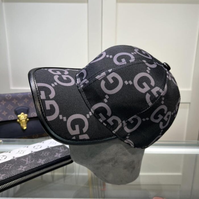 Alternative view of GUCCI GG MONOGRAM COTTON BLEND CANVAS BASEBALL CAP BLACK