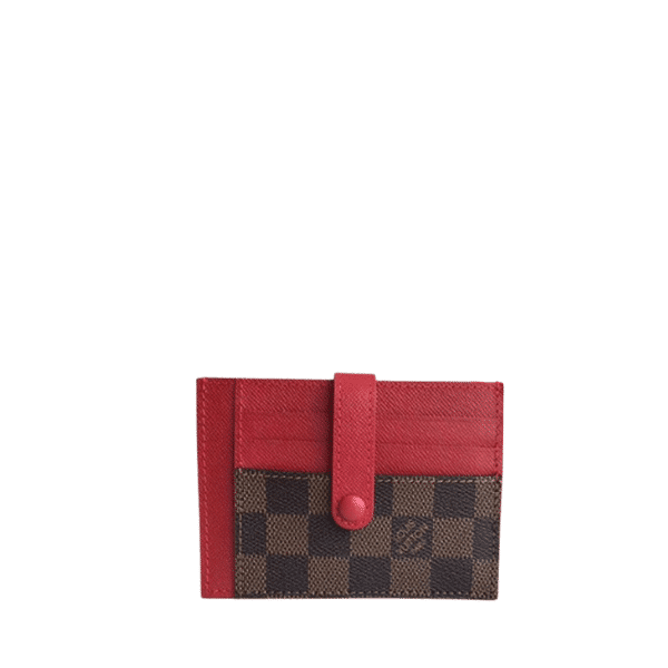 LOUIS VUITTON MULTI CARD HOLDER WALLETS DAMIER BROWN AND RED 11CM M66532