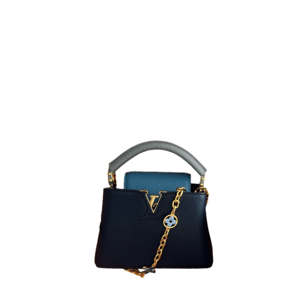 LOUIS VUITTON CAPUCINES MINI TAURILLON COWHIDE NAVY BLUE 20CM M20845
