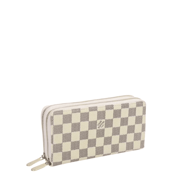 LOUIS VUITTON LONG DOUBLE ZIPPER WALLET DAMIER AZUR 19CM