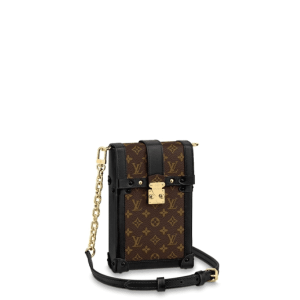 LOUIS VUITTON VERTICAL TRUNK POCHETTE BROWN AND BLACK 18CM M67873