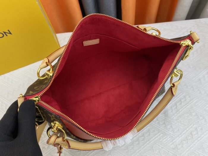 Alternative view of LOUIS VUITTON V TOTE MM BROWN AND RED 36CM M43966