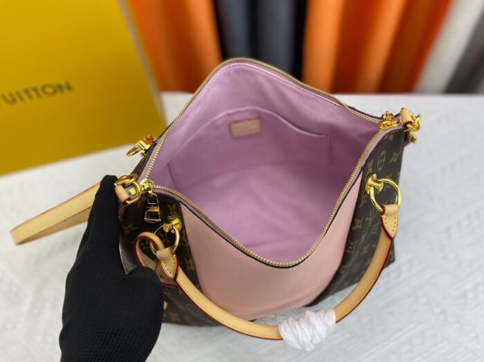 Alternative view of LOUIS VUITTON V TOTE MM BROWN AND PINK 36CM M43966