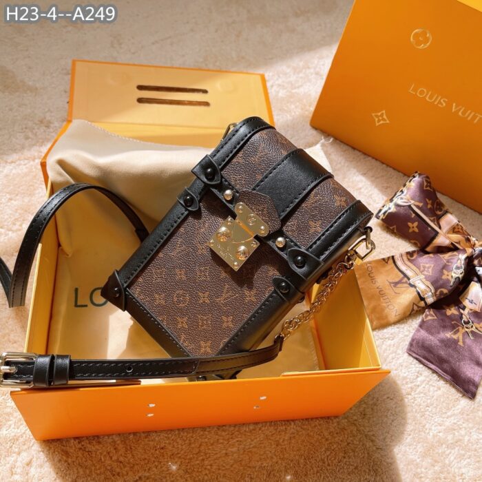 Alternative view of LOUIS VUITTON VERTICAL TRUNK POCHETTE BROWN AND BLACK 18CM M67873