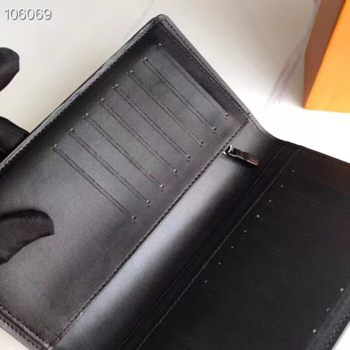 Alternative view of LOUIS VUITTON IMPRINTED LOGO LONG WALLET BLACK 19CM