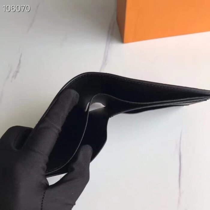 Alternative view of LOUIS VUITTON IMPRINTED LOGO SHORT WALLET BLACK 11CM