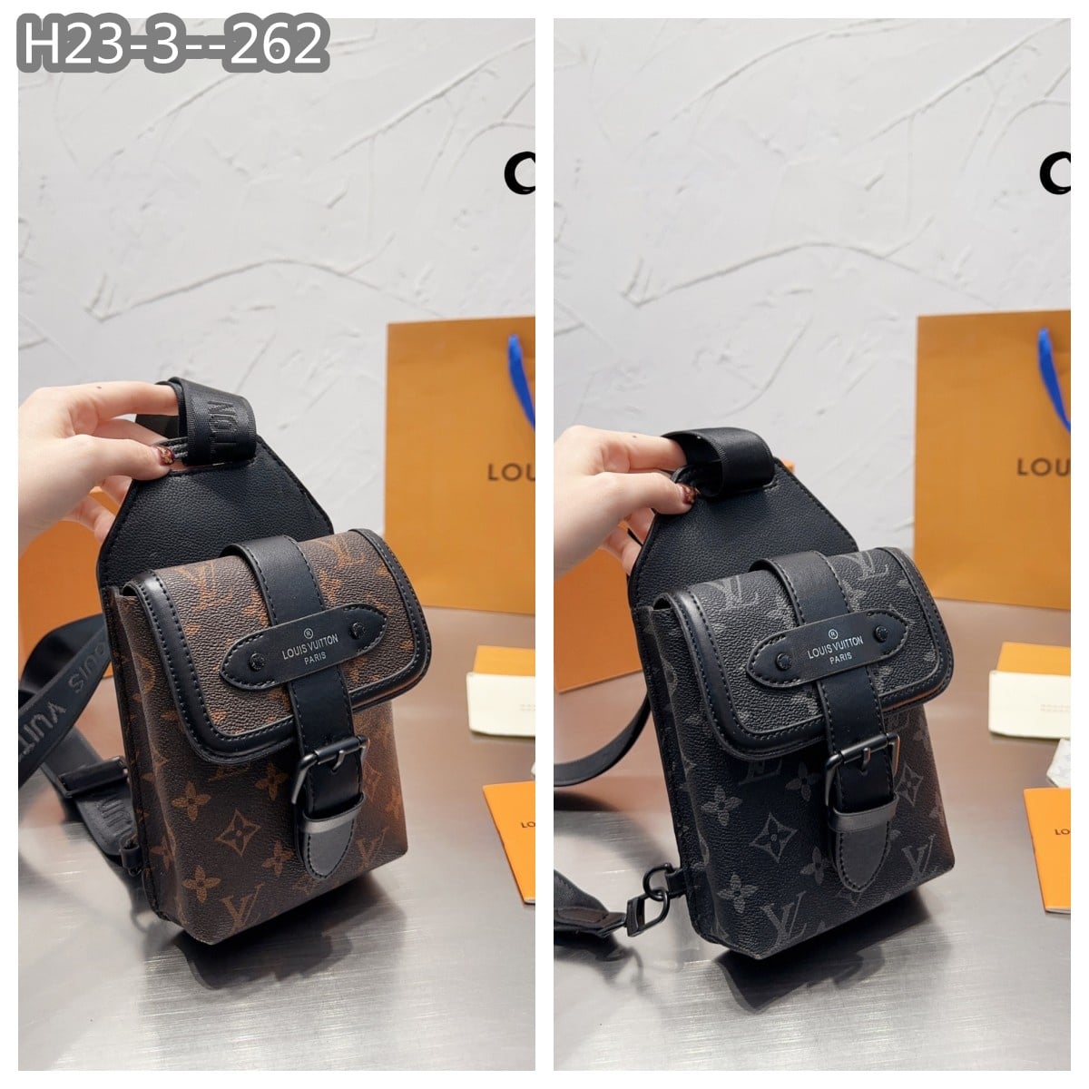 LOUIS VUITTON SAUMUR SLING BAG BLACK 21CM M45912 - Image 3