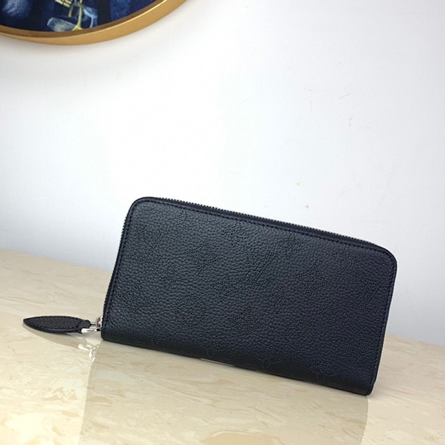 Alternative view of LOUIS VUITTON ZIPPY WALLET MAHINA LEATHER BLACK 19CM M61867