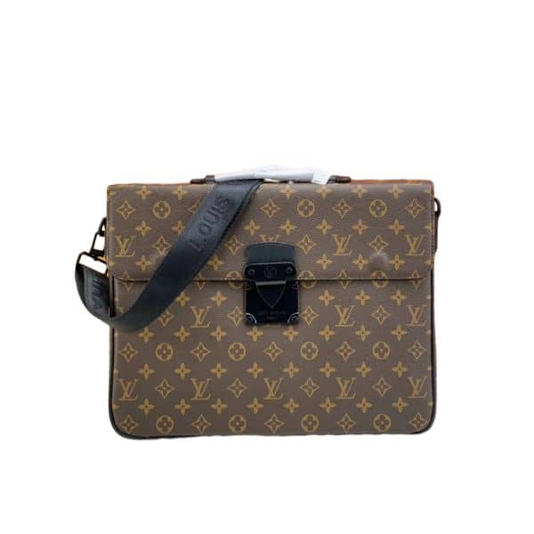 LOUIS VUITTON S LOCK BRIEFCASE BROWN 39CM
