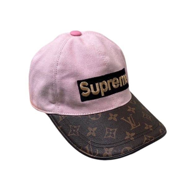 LOUIS VUITTON SUPREME LOGO CAP PINK