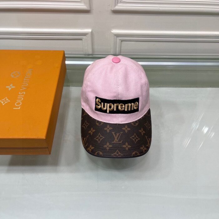 Alternative view of LOUIS VUITTON SUPREME LOGO CAP PINK