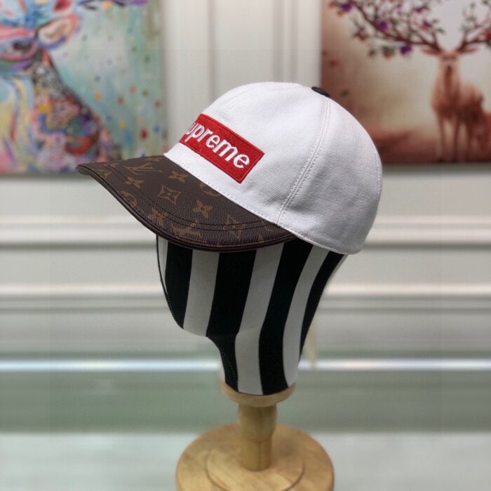 Alternative view of LOUIS VUITTON SUPREME LOGO CAP WHITE