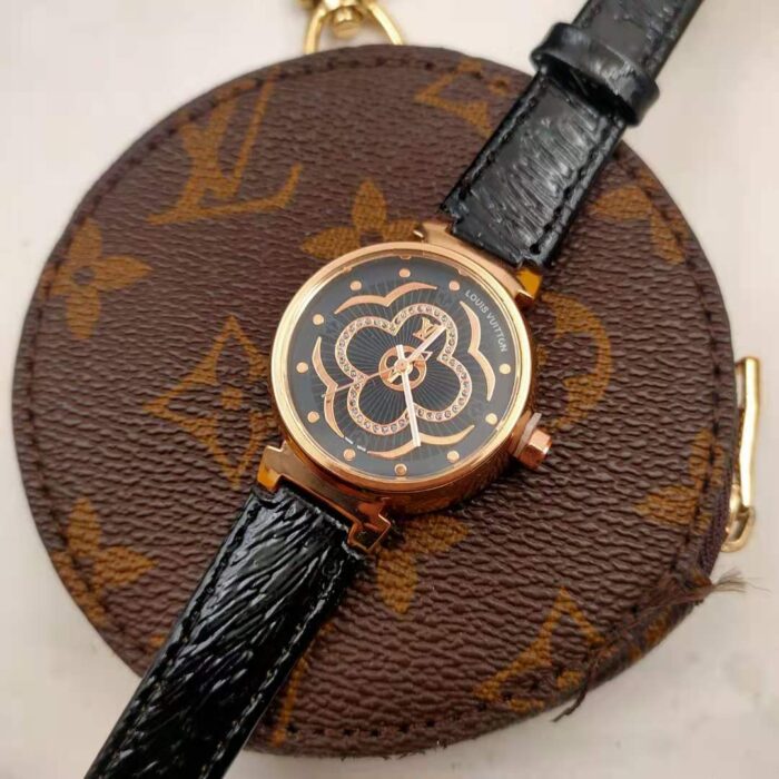 Alternative view of LOUIS VUITTON TAMBOUR MOON DIVINE BLACK DIAL 41MM