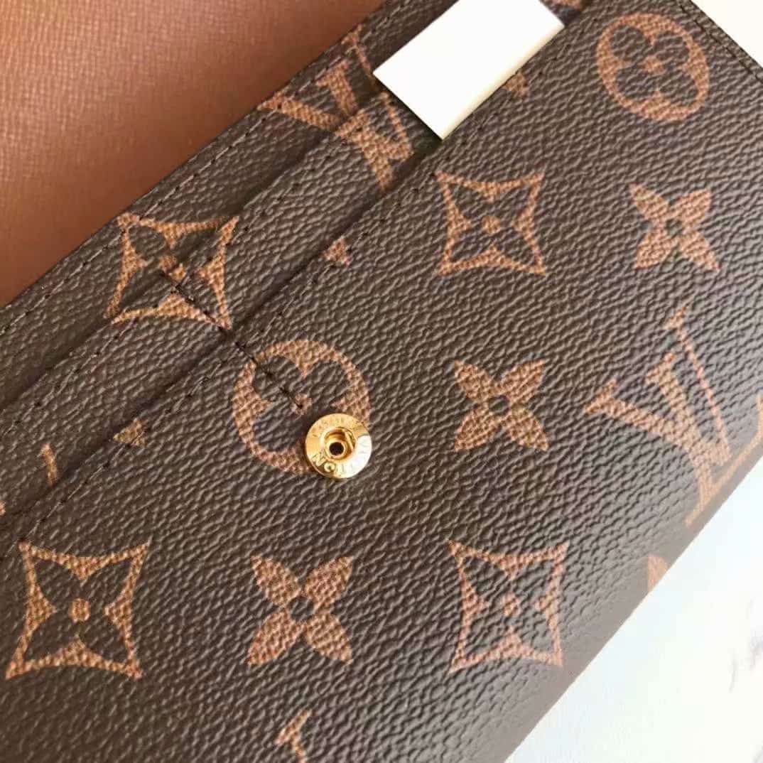 LOUIS VUITTON SARAH WALLET MONOGRAM CANVAS BROWN 19CM M60531 - Image 7