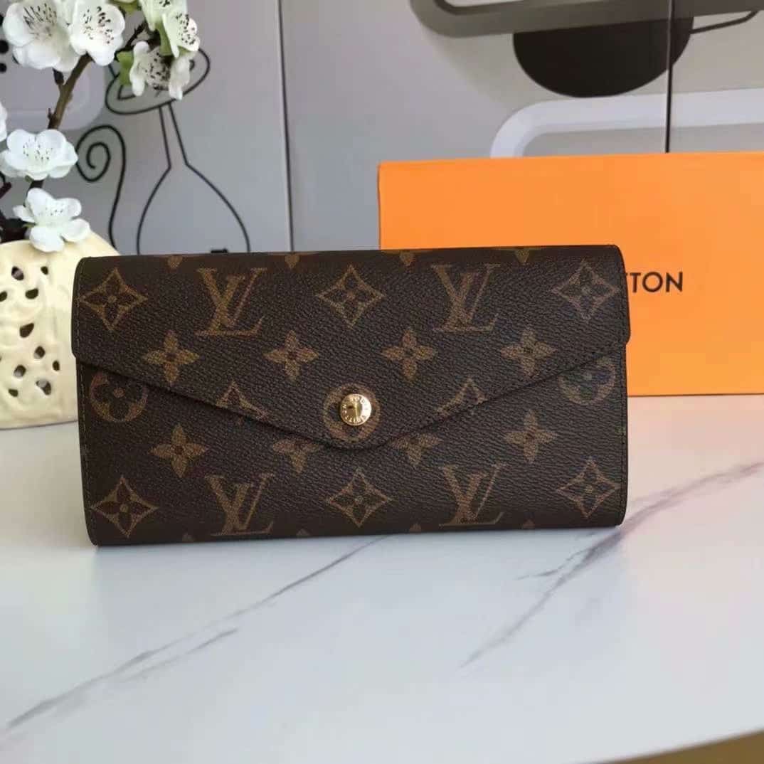 LOUIS VUITTON SARAH WALLET MONOGRAM CANVAS BROWN 19CM M60531 - Image 2