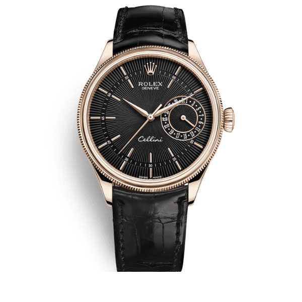 ROLEX CELLINI DATE BLACK DIAL AND EVEROSE GOLD 39MM 50515 0011