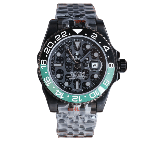 ROLEX OYSTER GMT-MASTER II WATCH BLACK SKULL PATTERN 40MM