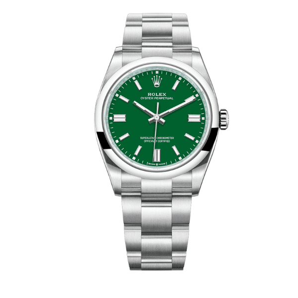 ROLEX OYSTER PERPETUAL WATCH 41MM GREEN DIAL 126000 0005
