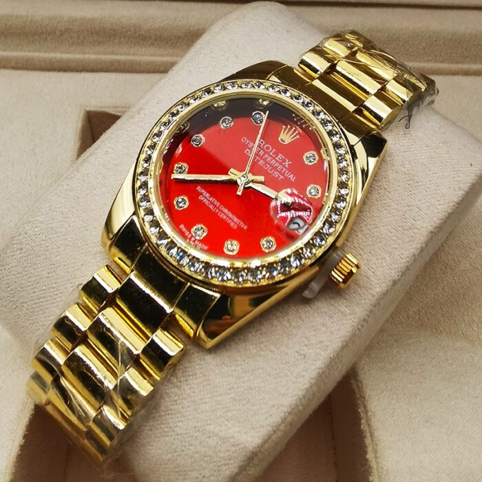 Alternative view of ROLEX LADY DATEJUST DEMI RED DIAL AND GOLD 31MM 278383RBR 0020