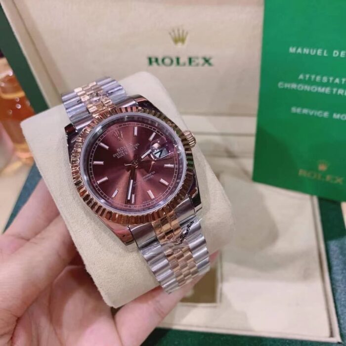Alternative view of ROLEX OYSTER PERPETUAL DATEJUST PINK DIAL WITH SILVER AND EVEROSE GOLD STRAP 36MM 126231 0017