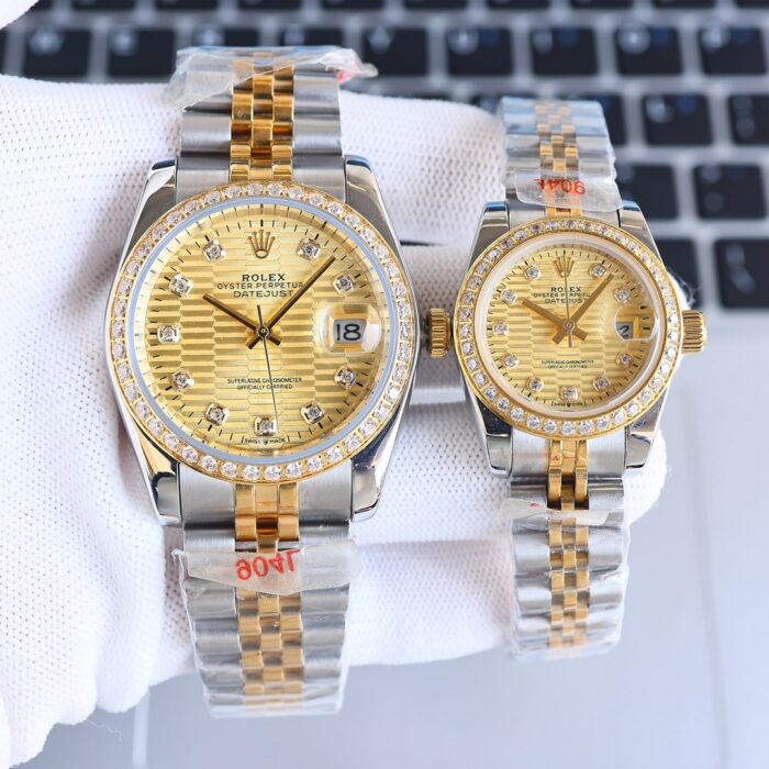 Alternative view of ROLEX OYSTER DATEJUST OYSTERSTEEL GOLDEN FLIP DIAL WITH DIMOND AROUND 36MM