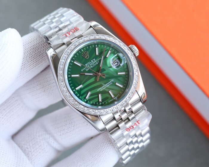 Alternative view of ROLEX DATEJUST GREEN DIAL PALM LEAF PATTERN 36MM 126284RBR