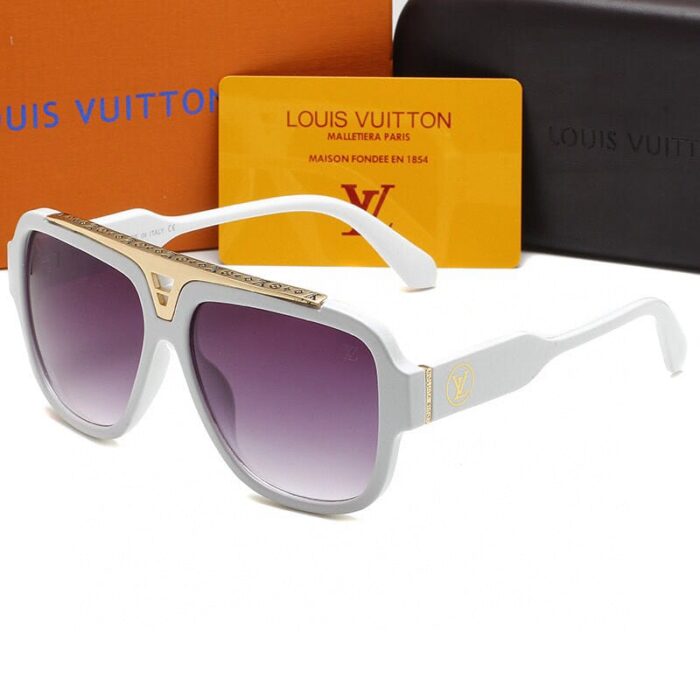 Alternative view of LOUIS VUITTON WHITE WITH GOLD METAL SUNGLASSES